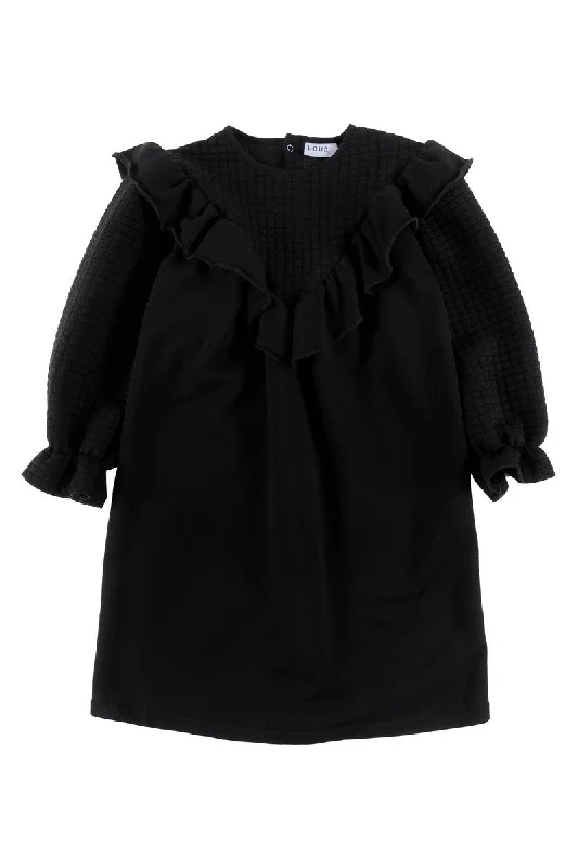 LOUD APPAREL BLACK RUFFLE ME DRESS